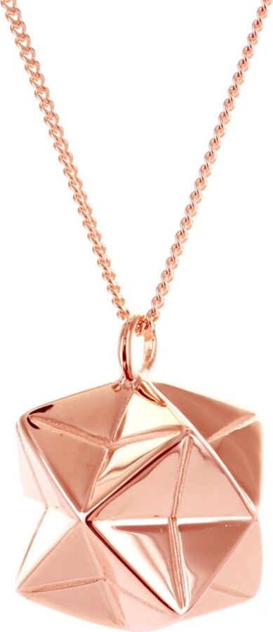 Origami Jewellery Magic Ball Necklace Rose Gold