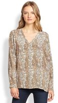Thumbnail for your product : Joie Michi Silk Leopard-Print Blouse