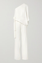 Thumbnail for your product : Halston One-shoulder Crepe Jumpsuit - Off-white