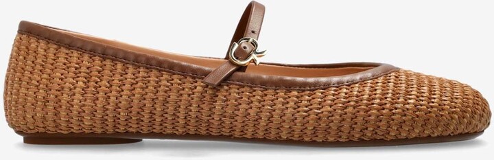 Gianvito Rossi Carla Raffia Ballet Flats