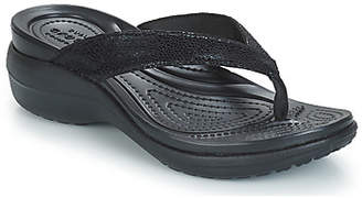 Crocs METALLICTXT WEDGE FLIP W Flip flops / (Shoes) in Black - ShopStyle