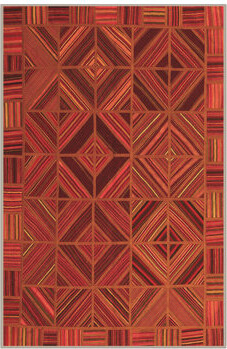Foundry Select Geometric Machine Woven Rectangle 7' x 10' Area Rug in red/brown