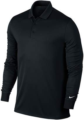 Nike Mens Victory Long Sleeve Polo Shirt (2XL) (Black/White)