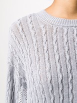 Thumbnail for your product : Maison Flaneur Patterned Knit Mesh Detail Jumper