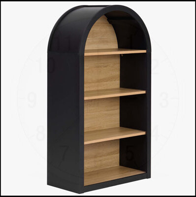 Winston Porter 4-Tier Black Arched Bookshelf 43 Inch Tall with Storage Shelves Combining Classic Charm and Modern Elegance for Versatile Home Use