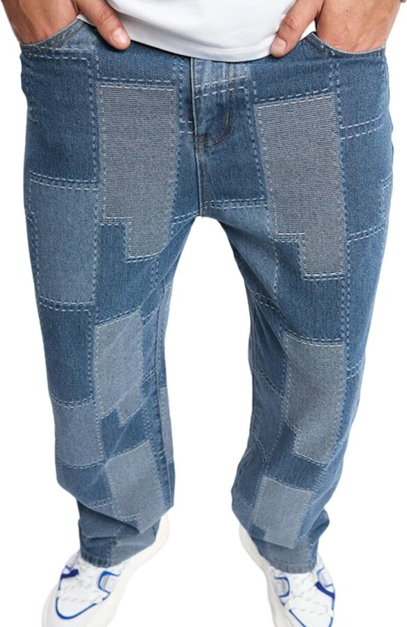 Mymyguoe Baggy Jeans Y2k Men's Baggy Jeans Men's Hip Hop Jeans Straight Jeans Men Baggy Jeans