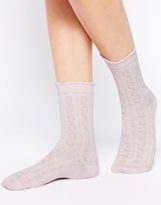 Thumbnail for your product : ASOS Cable Ankle Socks