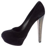 Thumbnail for your product : Sergio Rossi Suede Embellished Platforms