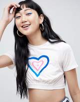 Thumbnail for your product : ASOS MADE IN Made In Kenya x Leomie Anderson Cropped T-Shirt With Children's Heart Drawing Hand Embroidered