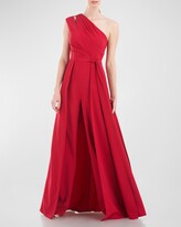 Thumbnail for your product : Kay Unger New York One-Shoulder Drape Skirt Jumpsuit