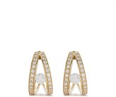 Thumbnail for your product : Georg Jensen 18kt yellow gold Halo brilliant cut diamond hoop earrings
