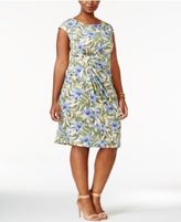Thumbnail for your product : Connected Plus Size Printed Faux-Wrap Dress