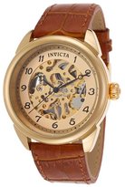 Thumbnail for your product : Invicta Men's Specialty Mechanical Brown Genuine Leather Gold-Tone Dial