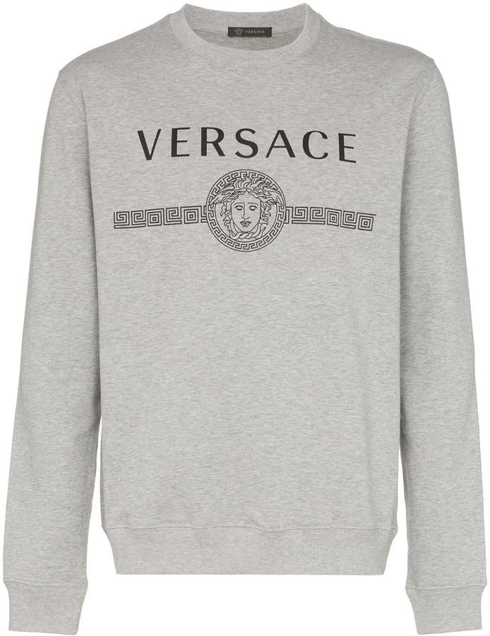 versace hoodie grey