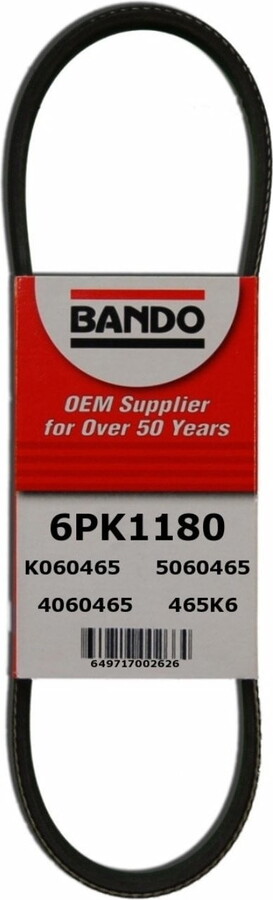 Bando USA Serpentine Belt Fits select: 2003-2006 INFINITI G35, 2016-2019 VOLVO XC90