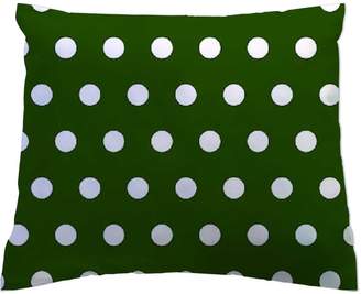 SheetWorld Crib / Toddler Percale Baby Pillow Case - Polka Dots Hunter - Made In USA