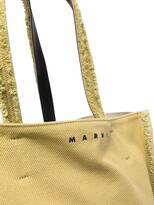 Thumbnail for your product : Marni Logo-Print Frayed Shoulder Bag
