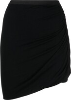 Asymmetric Ruched Mini Skirt 