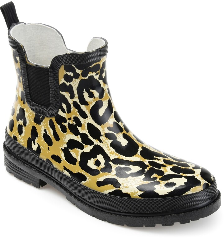 leopard rain booties
