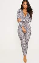 Thumbnail for your product : PrettyLittleThing Leopard Button Neck Onesie