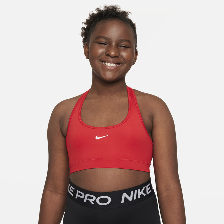 Nike Swoosh Big Kids' (Girls') Sports Bra in Pink - ShopStyle