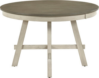 George Oliver Rustic Antique White And Gray Finish 1Pc Round Dining Table Farmhouse Contemporary Wooden Furniture