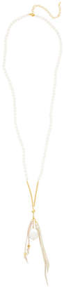 Chan Luu Gold & Pearl Tassle Layer Necklace