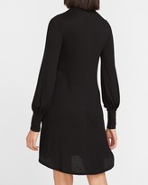 Thumbnail for your product : Express Cozy Ribbed Mock Neck Trapeze Dress