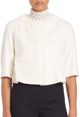Akris Punto Ruched-Collar Cropped Bubble Jacket