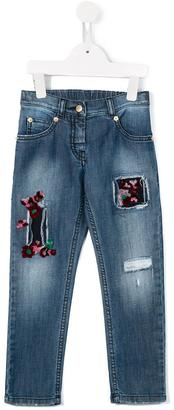 Ermanno Scervino patch embroidered jeans