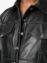 Thumbnail for your product : Manokhi Cropped Leather Jacket