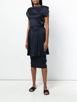 Chalayan Pleated-Layer Pencil Skirt
