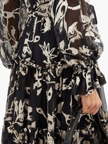 Thumbnail for your product : Zimmermann Ladybeetle Floral-devore Chiffon Dress - Black Multi