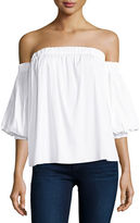Thumbnail for your product : Milly Off-the-Shoulder Stretch-Cotton Blouse