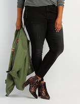 Thumbnail for your product : Charlotte Russe Plus Size Lace-Up Skinny Jeans