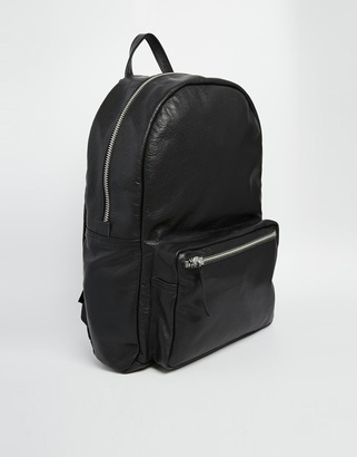 American Apparel Leather Backpack in Black