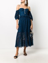 Thumbnail for your product : Self-Portrait Lace Off-Shoulder Flared Dress
