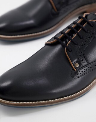 Dune London Bennett brogue shoes in black leather