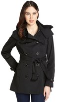 Thumbnail for your product : London Fog black cotton blend double breasted belted trench coat