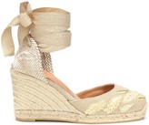 Thumbnail for your product : Castaã±Er Carina embroidered wedge espadrilles