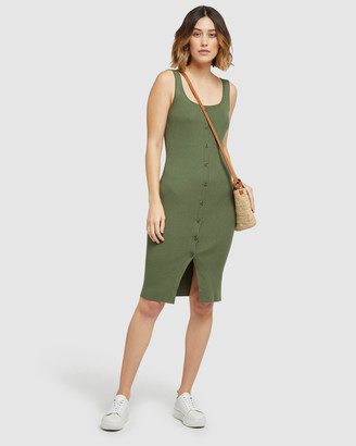 Oxford Women's Green T-Shirt Dresses - Robbie Knitted Stretch Dress - Size One Size, 12 at The Iconic