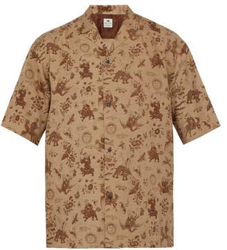 SASQUATCHfabrix. Old Nanpou Notch Collar Shirt - Mens - Brown Multi