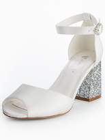 Thumbnail for your product : Very Lily Wide Fit Bridal Glitter Block Heel Sandal - White