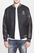 Thumbnail for your product : Diesel 'L-Petro' Wool Blend Varsity Jacket with Leather Sleeves