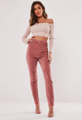 Missguided Blush Cord Co Ord High Waisted Jeans