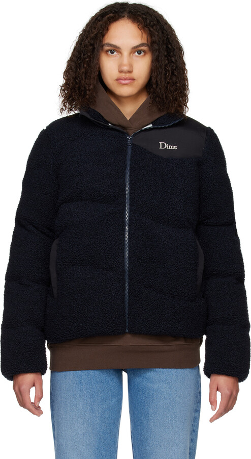Dime Navy Embroidered Puffer Jacket - ShopStyle