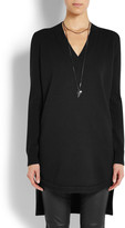 Thumbnail for your product : Givenchy Sweater in black cashmere with neoprene detail