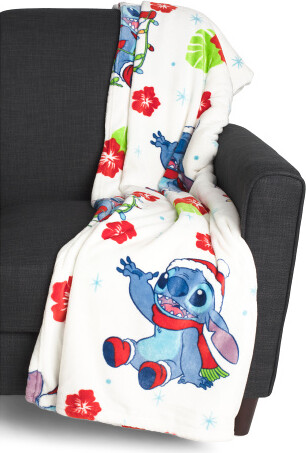 TJMAXX Stitch Hawaii Xmas Plush Throw, Polyester