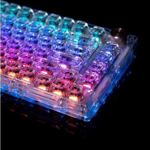 ilepo GK GAMAKAY 113 Keys Transparent PC Keycaps Set with 2.75 Shift, ASA Profile Keycaps for SN75 98% 75% Layout MX Gateron Kailh Switch Mechanical...