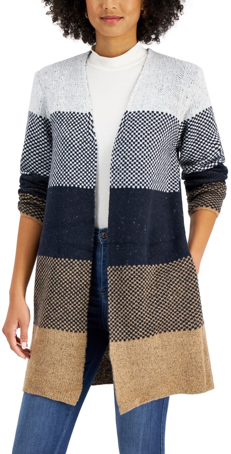 charter club plaid cardigan sweater coat